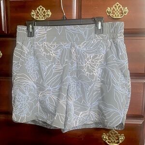 Columbia Gray Athletic Shorts with White Floral Design